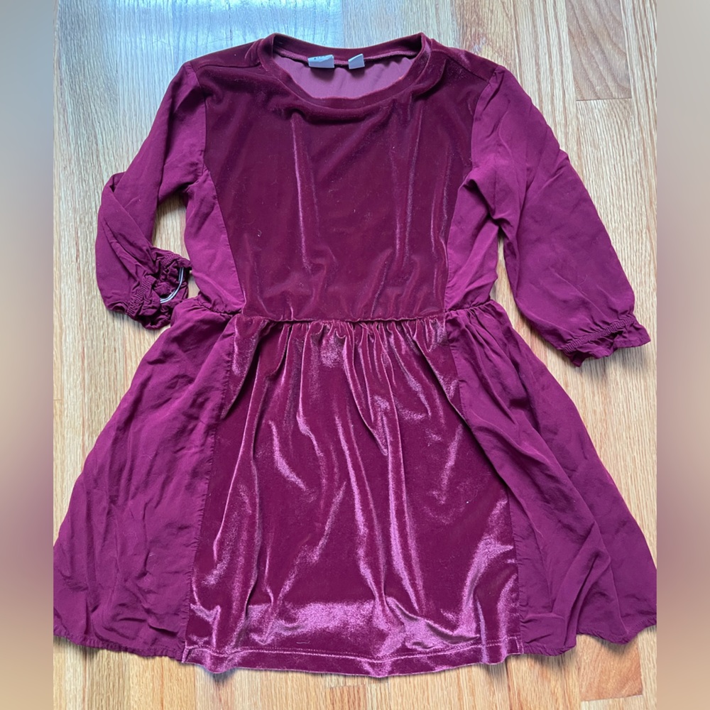 GAP Kids velour dress in merlot